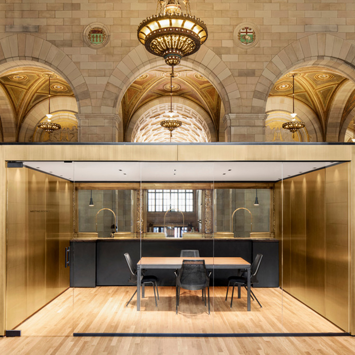 Historical British bank restored as co-working space in Montreal, Canada